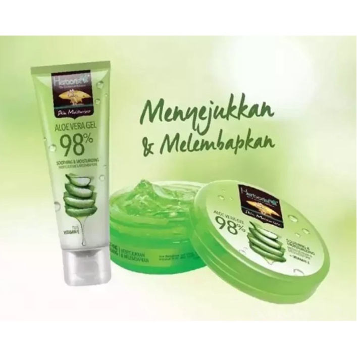 ✦SINAR✦ Herborist Aloe Vera Gel 98% Tube 100gr - Jar 250gr