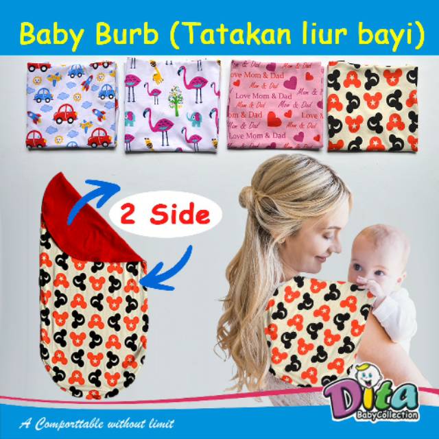 TATAKAN LIUR BAYI , BABY BURB TATAKAN UNTUK LIUR BAYI , TATAKAN LIUR BAYI 2 LAPIS BOLBAL