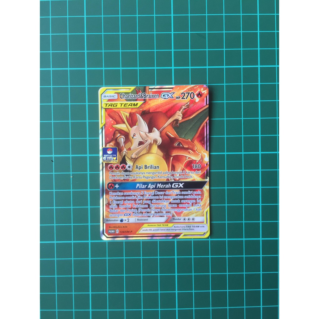 Charizard & Braixen GYM GX RR Tag Team Kartu Pokemon TCG Indonesia Tagteam