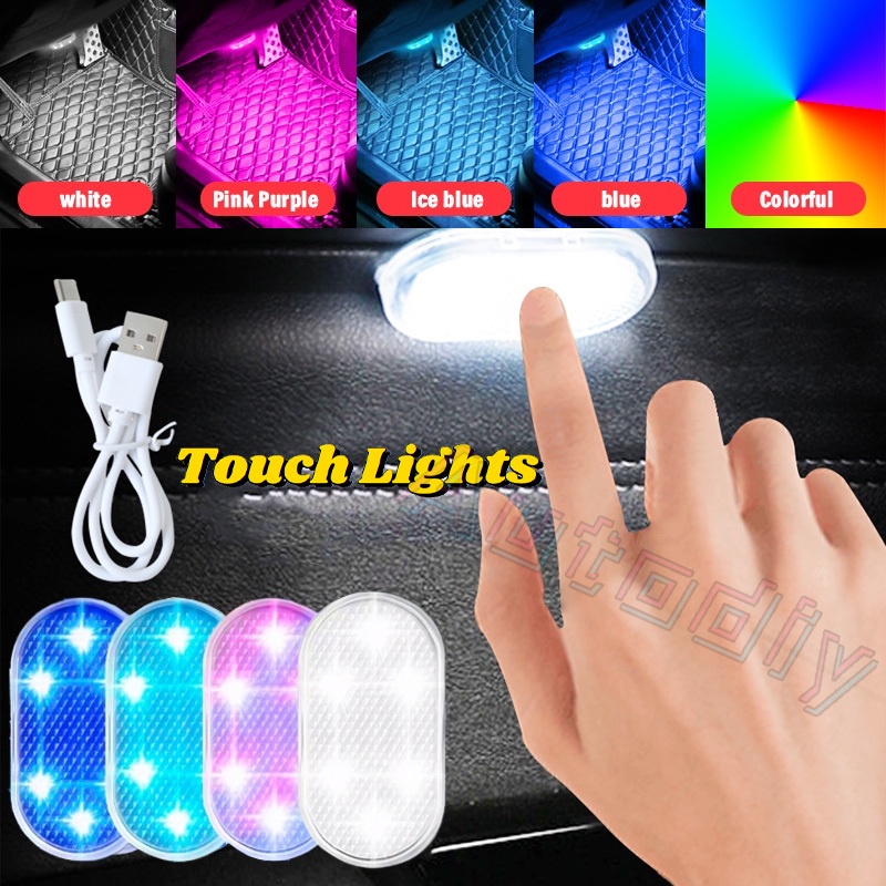 1PC Lampu LED Touchscreen / Car Interior Touch Light Lampu LED / Lampu Saklar Sentuh Otomotif / Lampu Plafon Atap Mobil Aksesoris