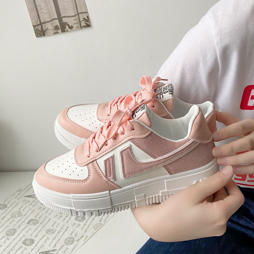 [GROSIR][COD] SEVEN_DAY SEPATU SNEAKERS WANITA KOREA IMPORT SPORT SHOES PINK FQ-39