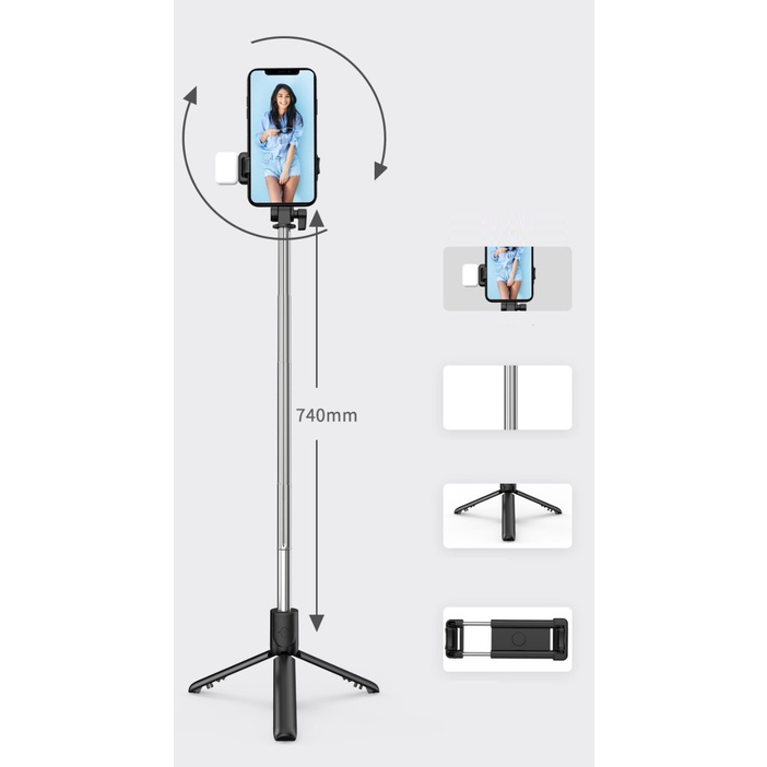 TRIPOD TONGSIS 3IN1 WIRELESS/ SELFIE STICK BLUETOOTH REMOTE CONTROL