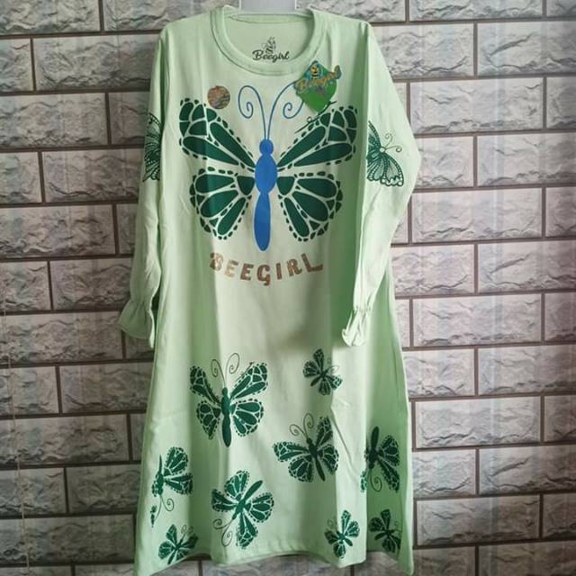 BeeGirl Gamis anak Size 2-10t warna hijau muda