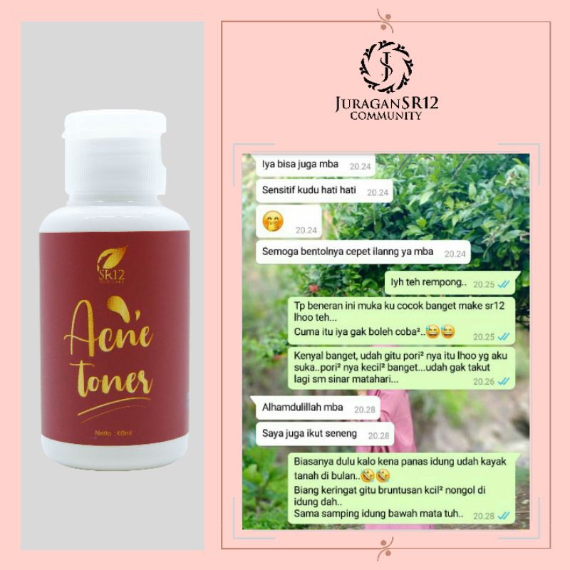 Acne Toner Premium SR12 Obat Jerawat Beruntus Regenerasi Kulit Mati Toner Jerawat Aman Ampuh BPOM