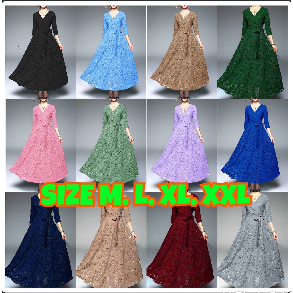 | MAXY ICHA | Dress Korea import | LONGDRESS KONDANGAN | wedding dress natal | gaun brokat panjang |