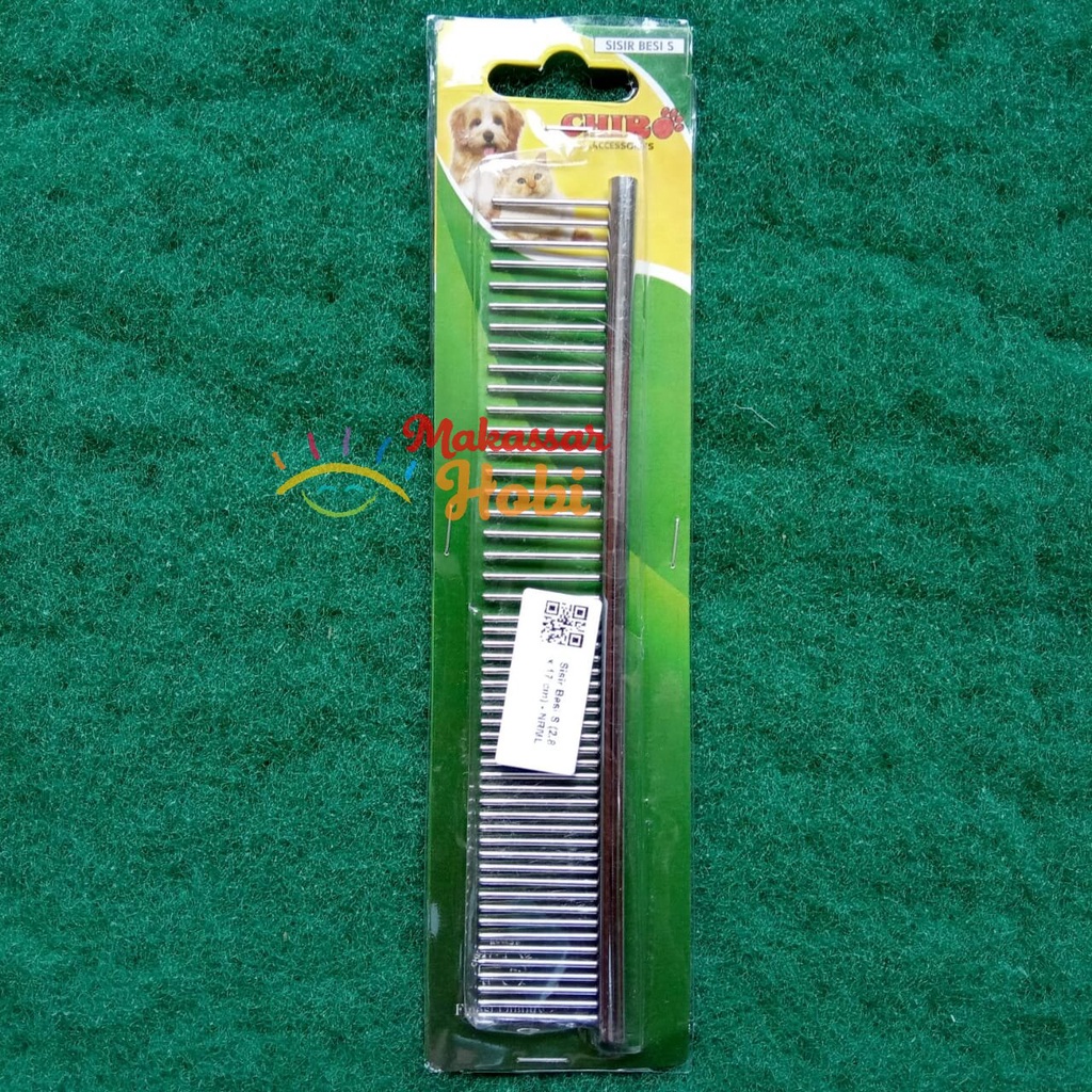 Sisir Besi S Uk 2.8 x 17 cm Grooming Rambut Bulu Kucing Anjing Kelinci