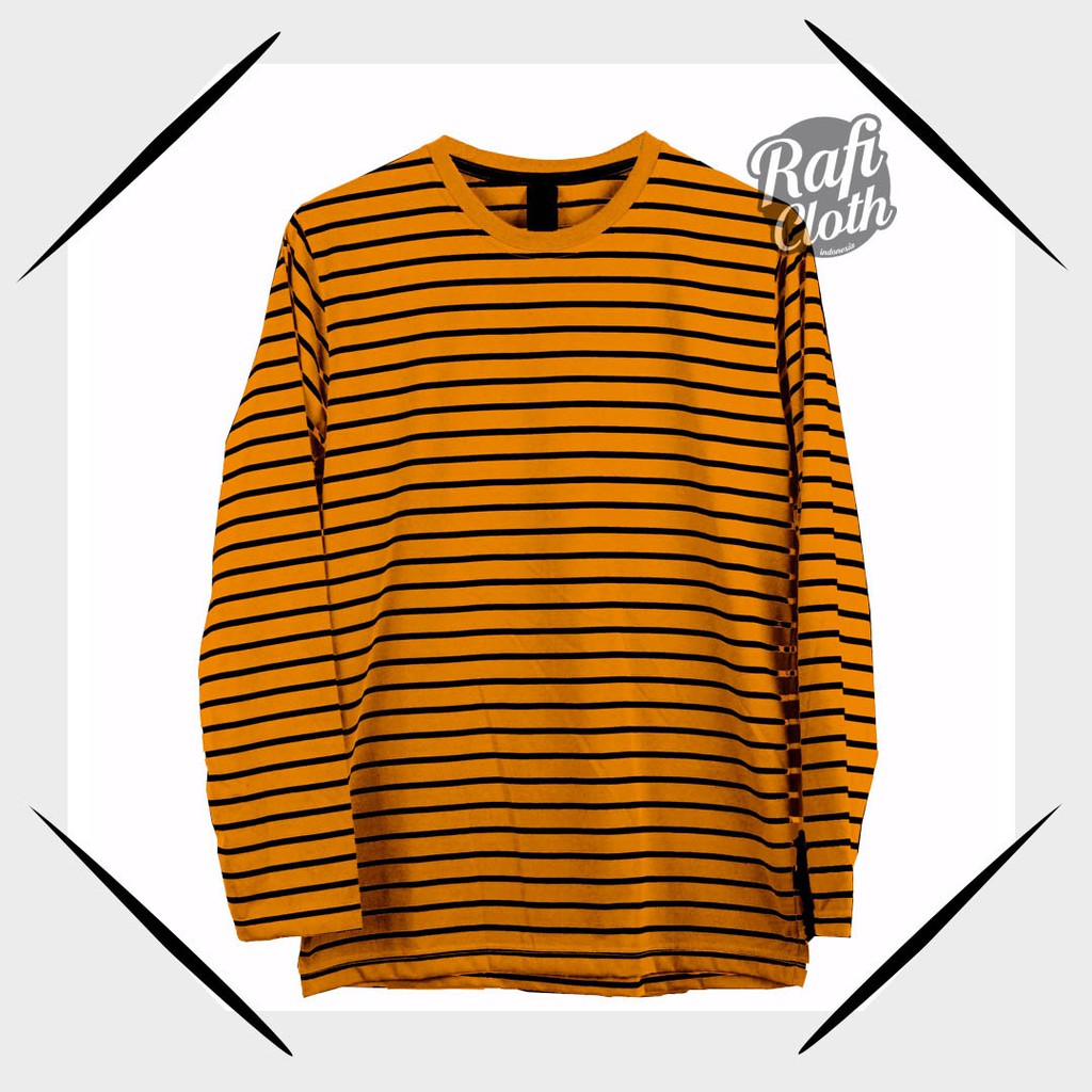 KAOS STRIPE YELLOW BOLD LENGAN PANJANG PRIA WANITA