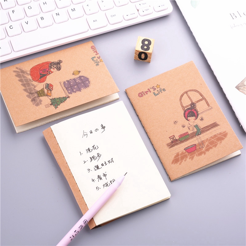 Buku Catatan/Diary/Reward 64k Portable Gaya Korea Motif Kartun Untuk Pelajar