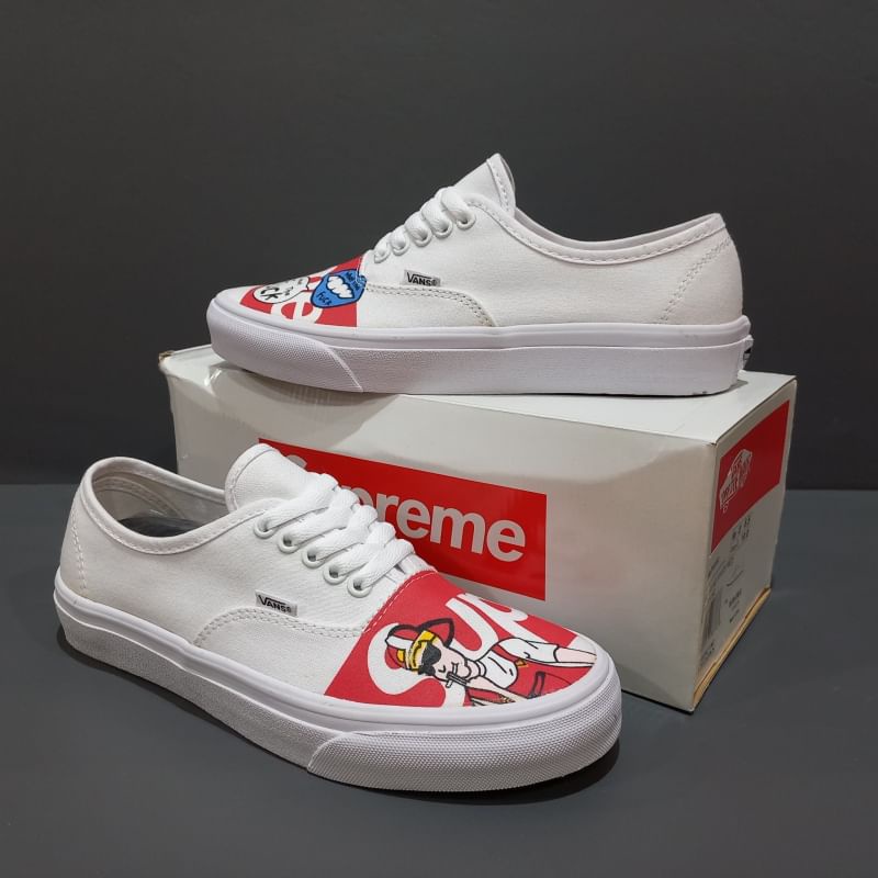 VANS AUTHENTIC SPRM WIHTE ICC -  Sepatu Slip On Sneakers Kets Kasual Pria/Wanita/Men