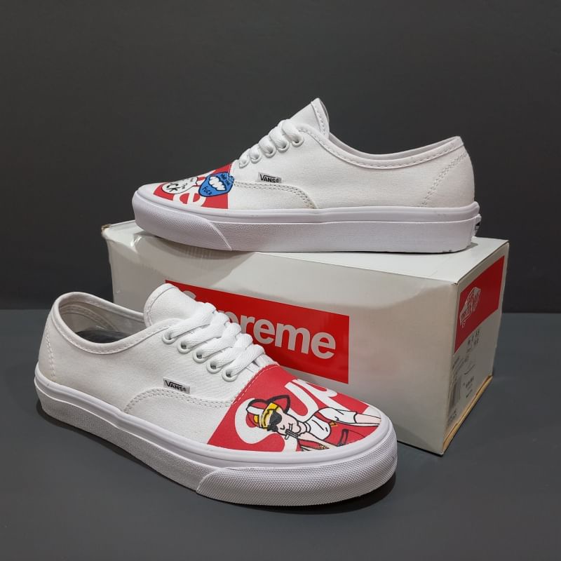 VANS AUTHENTIC SPRM WIHTE ICC -  Sepatu Slip On Sneakers Kets Kasual Pria/Wanita/Men