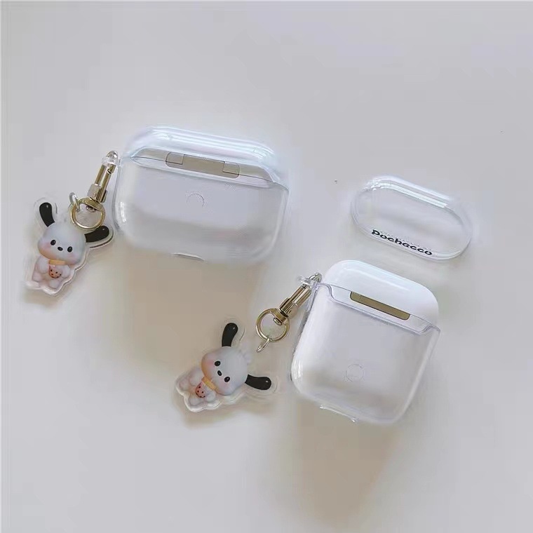 Cute Puppy Dog Transparan Bluetooth Earphone Case Cover Untuk Airpods1 2 3 Pro 2 PRO2 Airpods3 Lembut Headphone TWS Pelindung