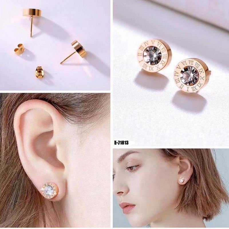 Anting Titanium Stainless steel ori anti karat Earring rosegold Premium Quality at099