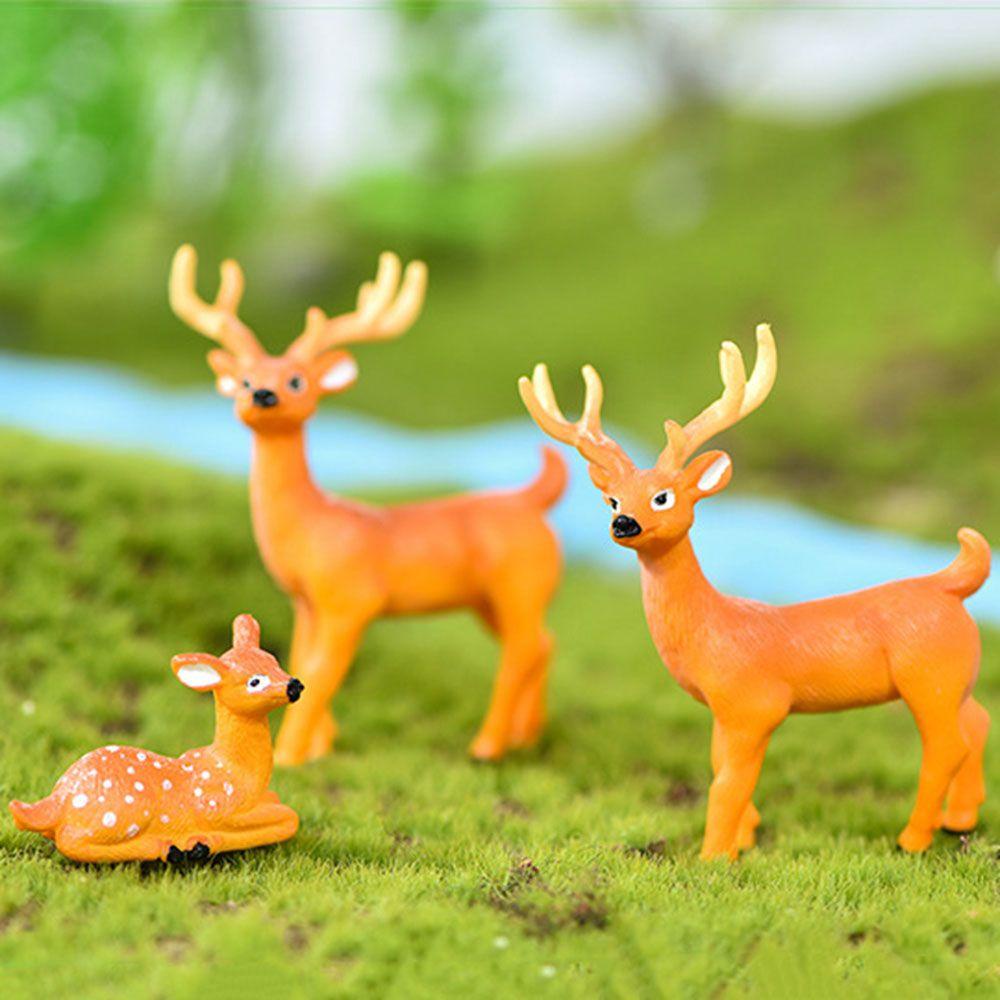 Agustina Sika Deer Cute Moss Terrariums Dekorasi Rumah Kreatif Individuality Simulasi Kerajinan Rusa Hutan