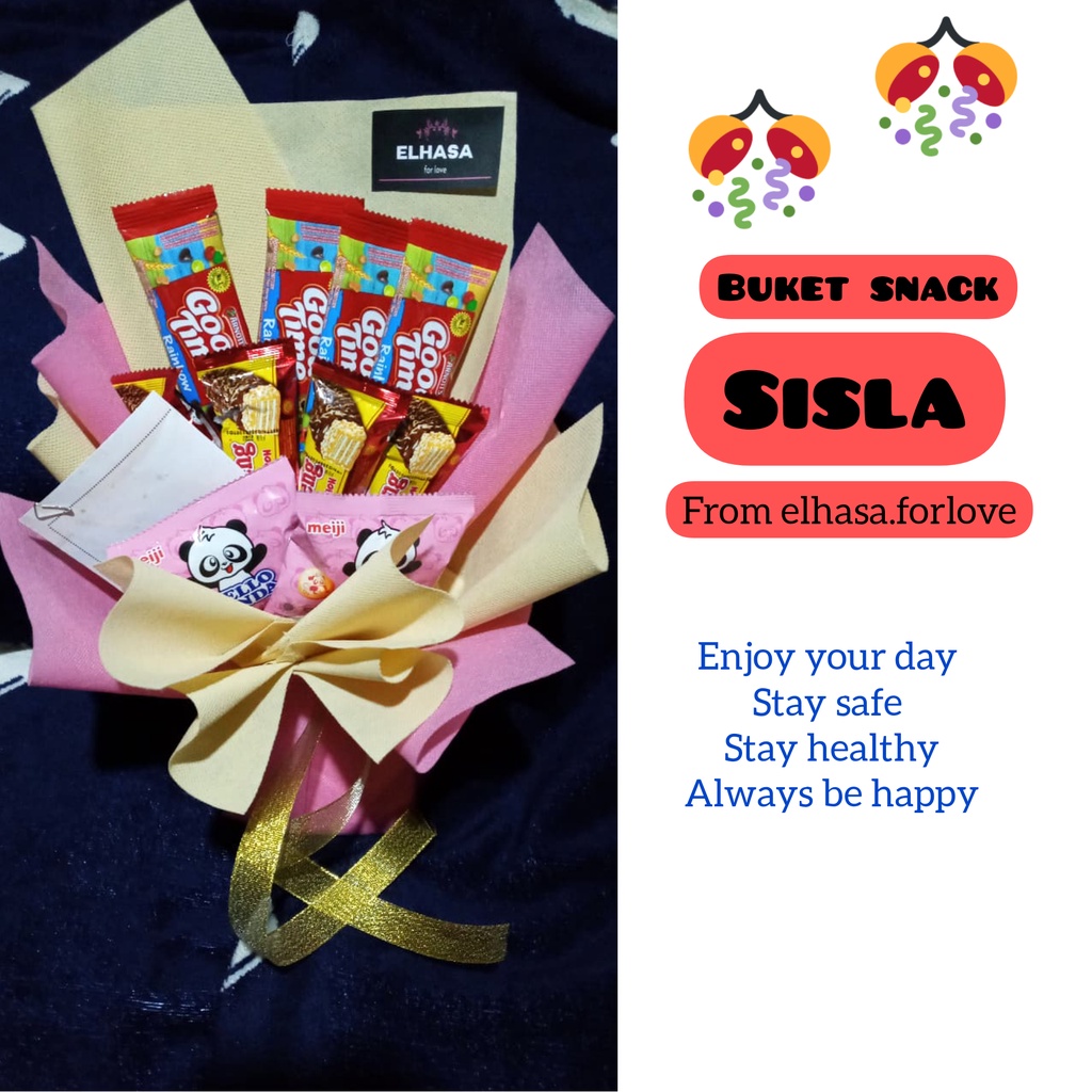 

Buket snack SISLA by elhasa.forlove - Buket snack murah - Buket wisuda - Buket ulang tahun