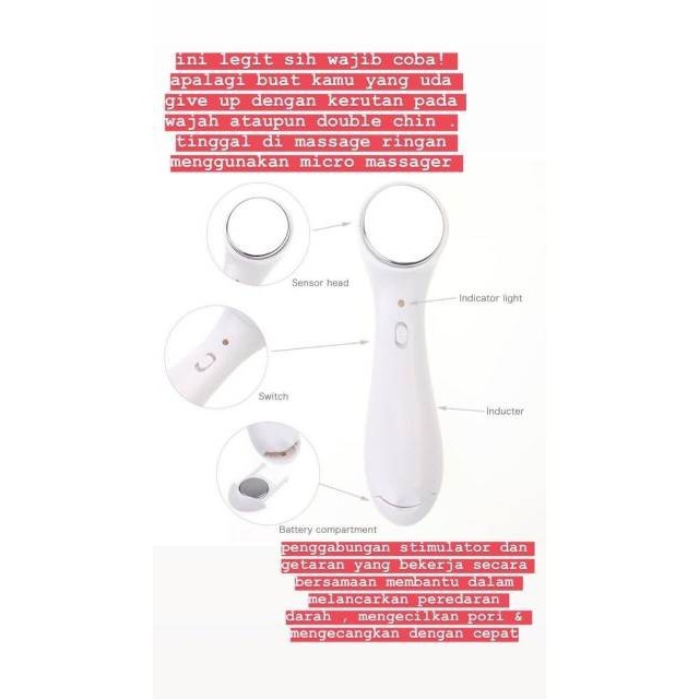 Alat Pijat Wajah Setrika / Ion Face Roller Jade Massager Skin Care Korea