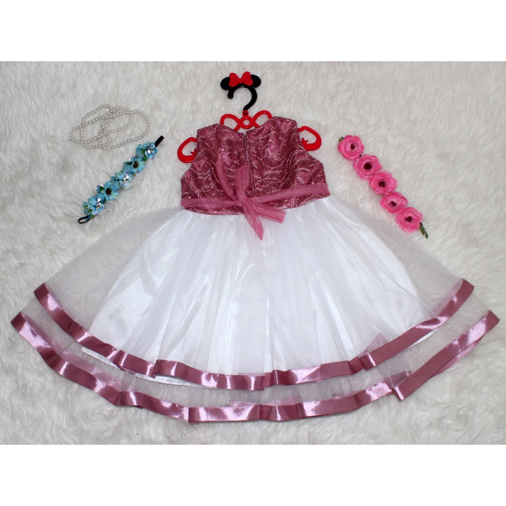 Dress Kids isabel Brukat/Atasan Anak perempuan/ Baju Pesta Anak 5-6 tahun/Gaun Ultah