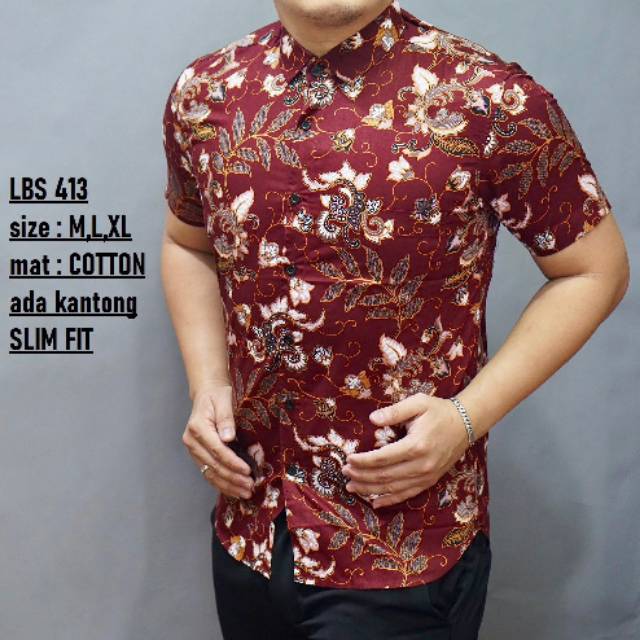 Batik lengan pendek slimfit