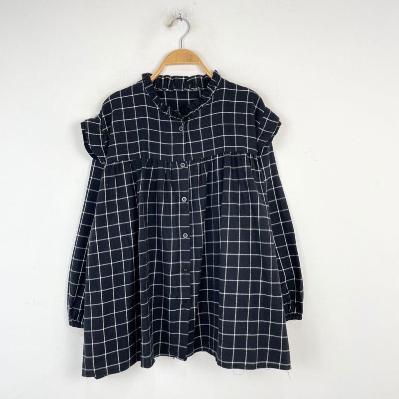 KEMEJA WANITA / kemeja wanita motif / kemeja wanita lengan panjang / kemeja batwing /kemeja-Foto 3