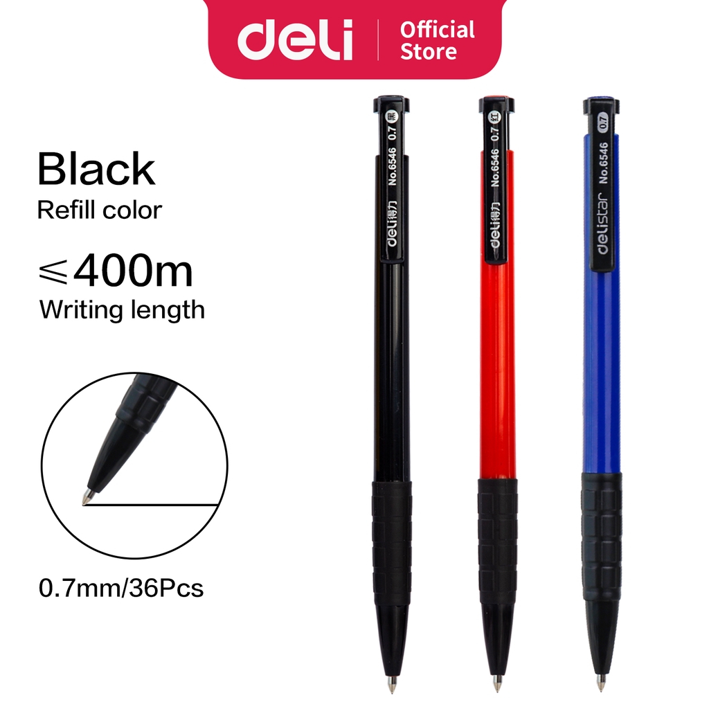 

Deli pulpen 1 pc 3 warna retractable isi tinta tebal 6546