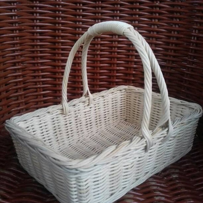 keranjang rotan persegi panjang parcel / seserahan / wadah 30X21X9 CM - SOVENIR MURAH