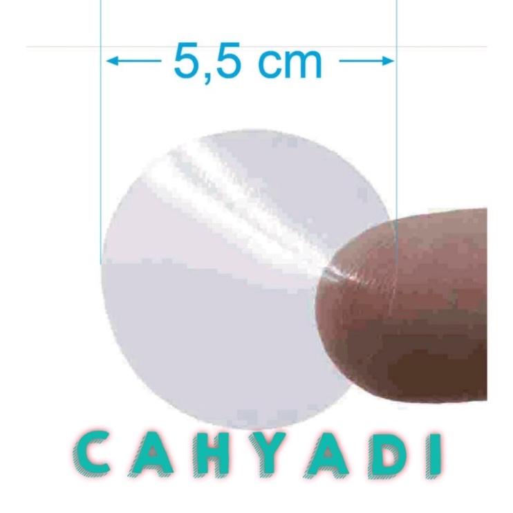 

Sticker Transparant Bening Bulat Diameter 5,5 cm Polos