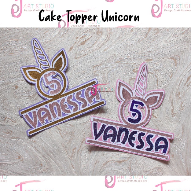 Custom Cake Topper Unicorn 3D / Cake Toppe Glitter