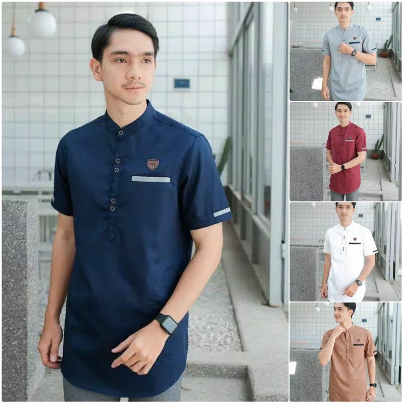 Koko Kurta Lengan Pendek Matt Katun  Adem Tebal Terlaris