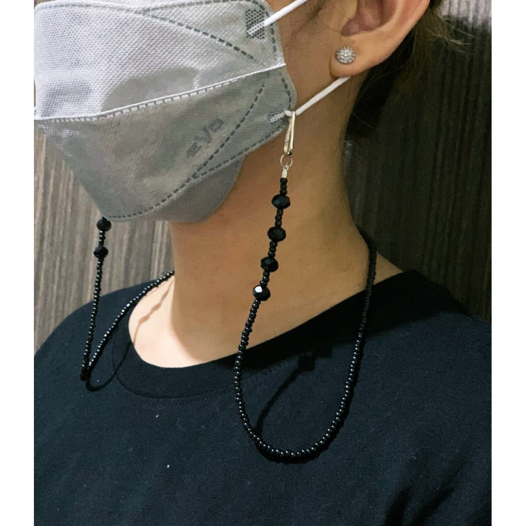 1 Pcs Kalung Strap Masker Motif Mutiara - Random Colour