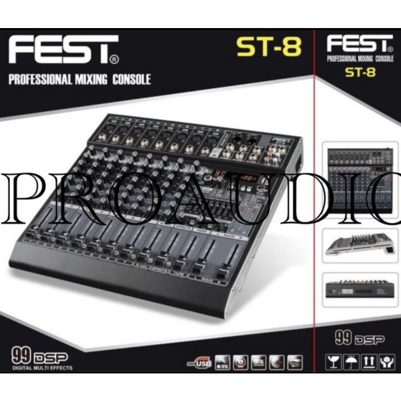 Mixer 8 Channel Fest ST-8 ST8 ST 8 99 DSP Original