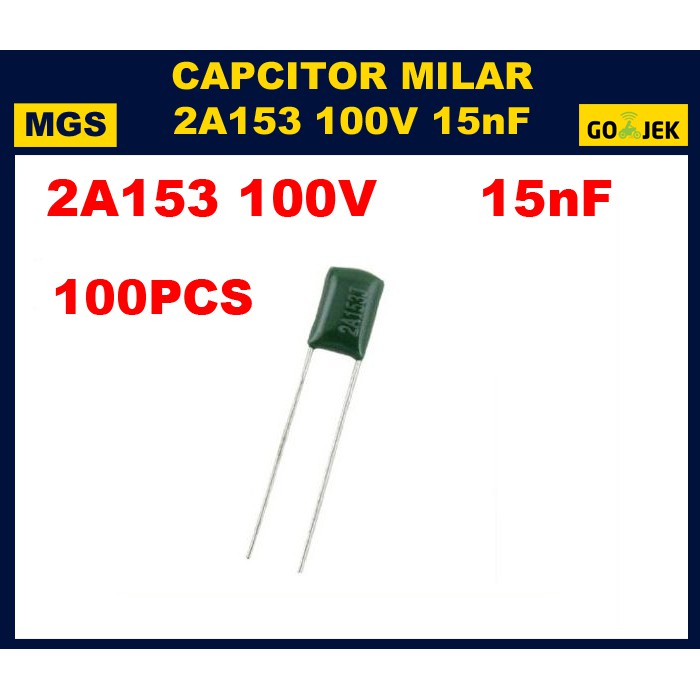 100Pcs Kapasitor Milar 153