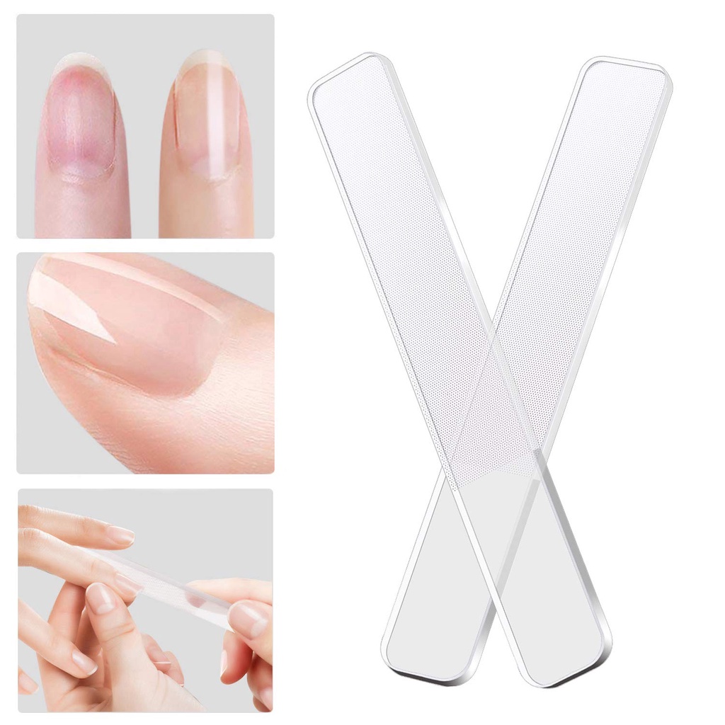 1pc Kikir Kuku Nano Glass Tahan Lama Untuk Nail Art / Manicure DIY