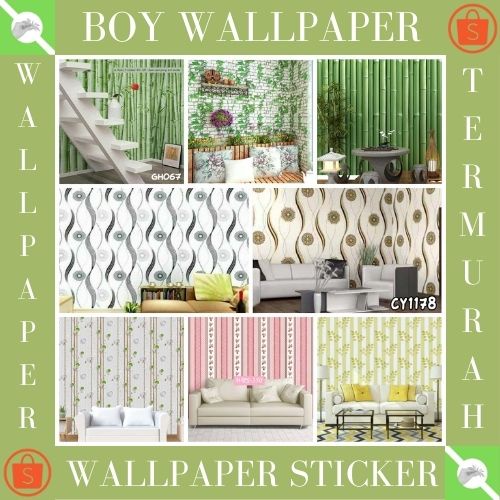 Termurah COD Wallpaper Dinding Stiker Dinding  45CM X 5M Motif Elegant Dan Karakter Premium Quality Best Seller