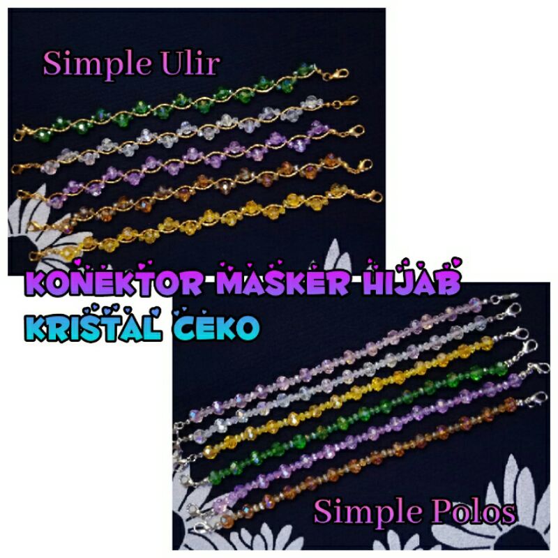 Konektor Masker Hijab Kristal Ceko Simple Cantik Dan Elegan