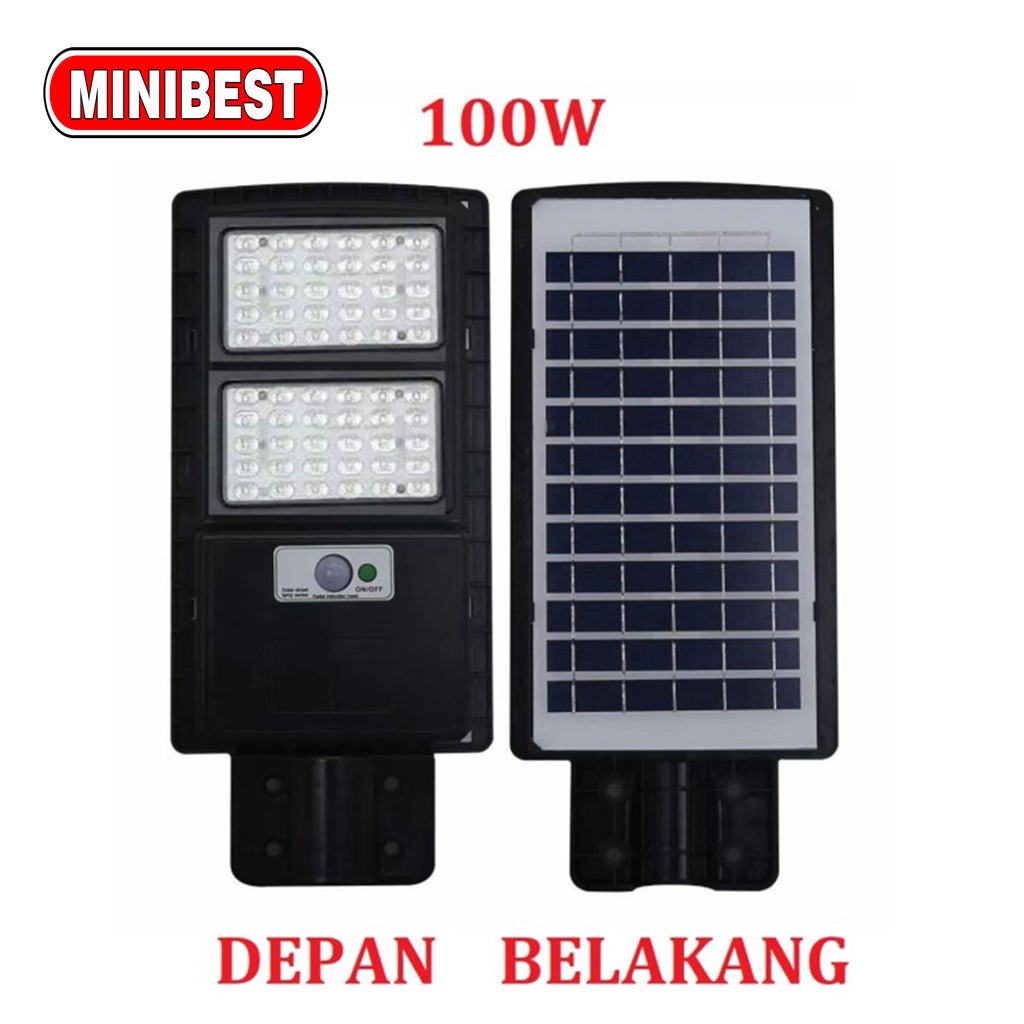 MB lampu jalan tenaga matahari sensor motion led 100w