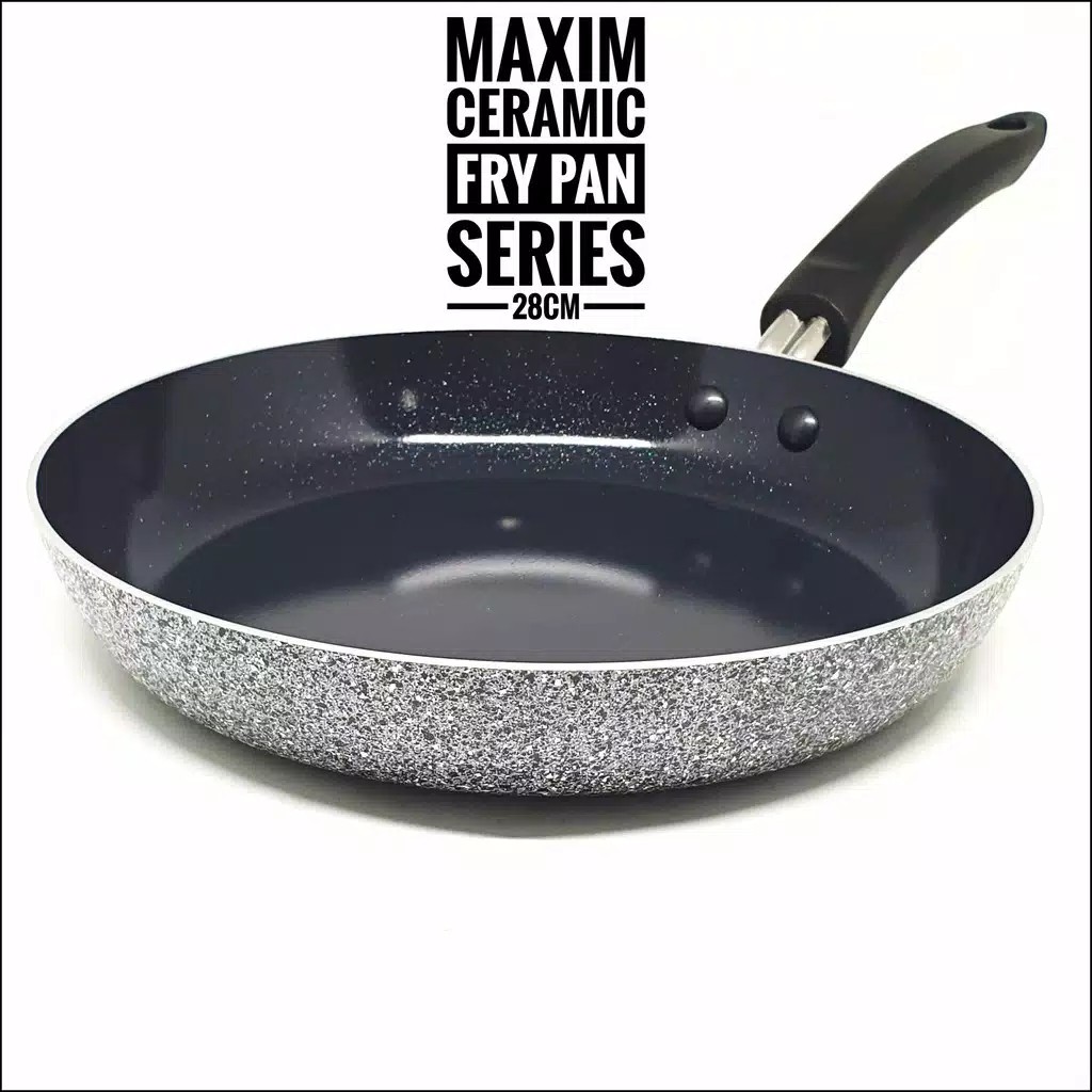 Maxim 28cm Fry Pan Ceramic Teflon Anti Lengket Panci Keramik Wajan Penggorengan