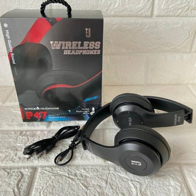 Earphone henset bando bluetooth J 77 HEADPHONE Murah