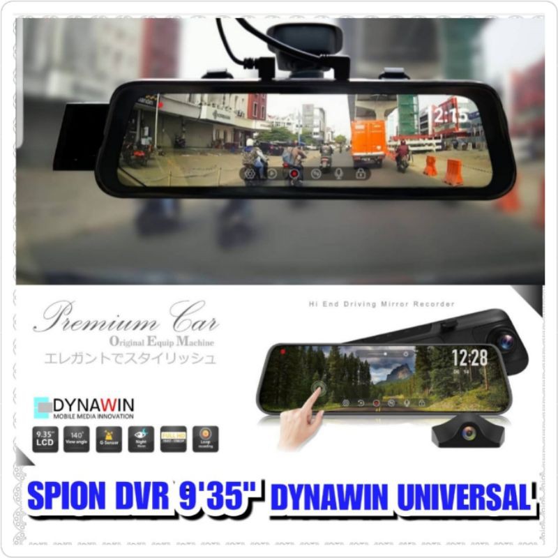 Spion DVR Dynawin Kamera Depan Belakang Layar Full Kaca