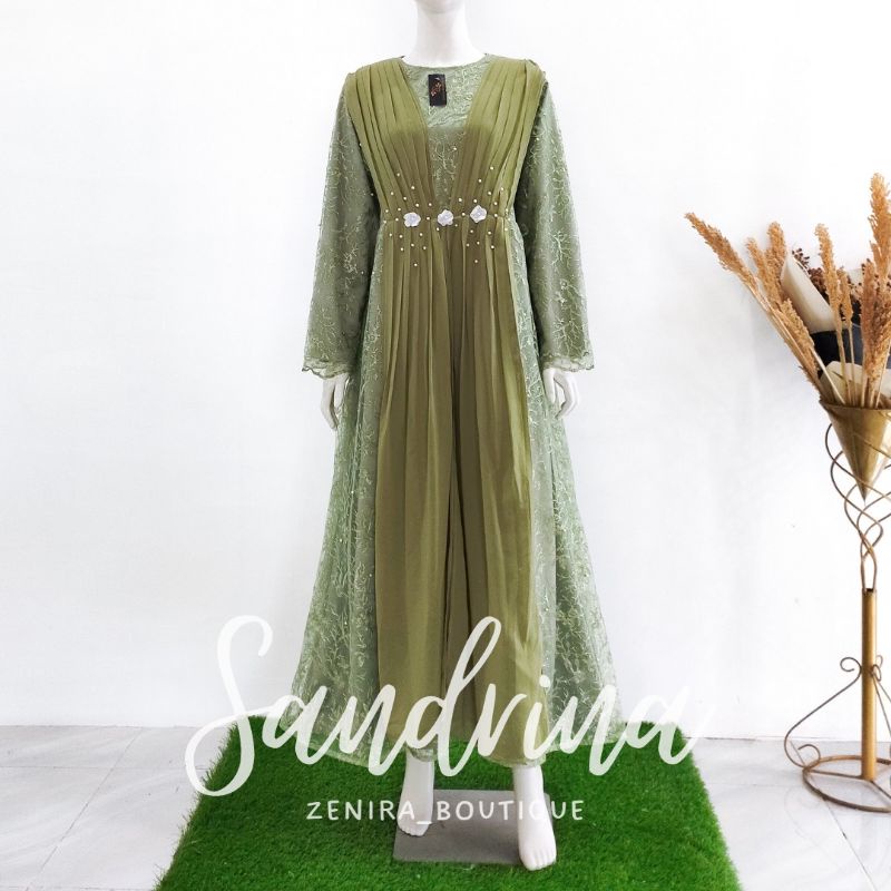 SANDRINA DRESS brokat remaja / baju pesta / gamis kondangan / lamaran / bridesmaids tersedia ukuran kecil hingga jumbo