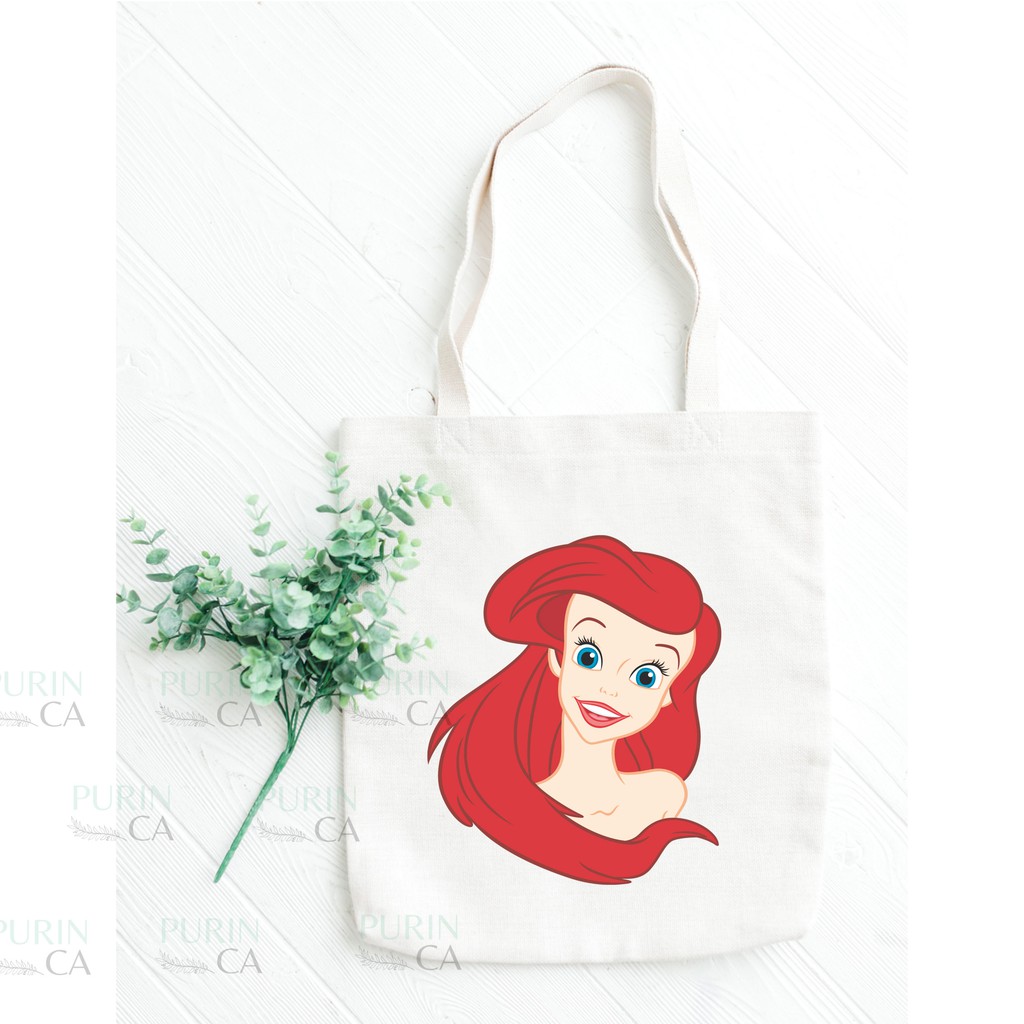 Tote bag Kanvas Custom Gambar Disney Princess