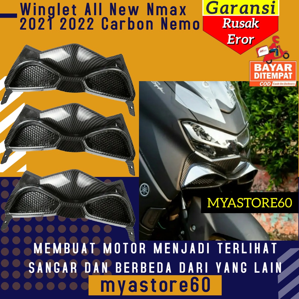 Winglet Aksesoris Variasi Yamaha New Nmax 2021 2022 NEMO Carbon 2 tone Two Tone Winglet Yamaha N max New 2021 2022 2tone Twotone