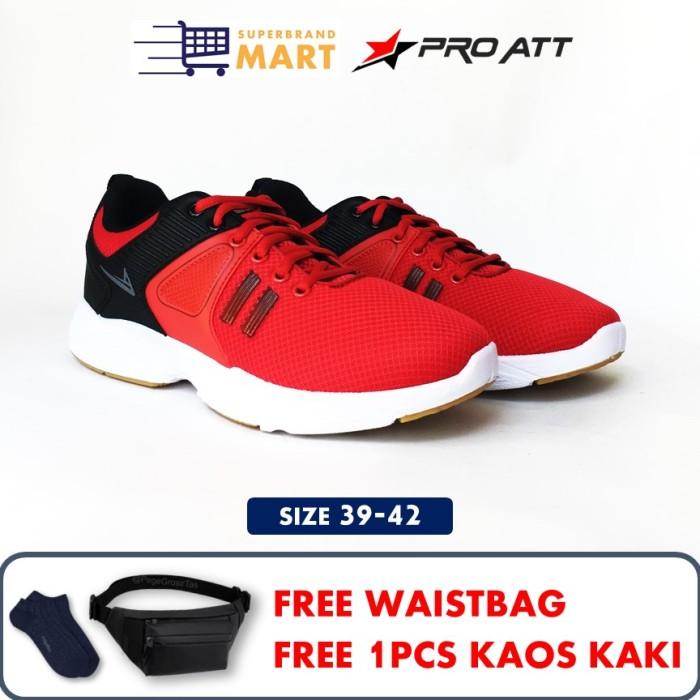Sepatu Olahraga Lari Pria Pro Att Merah Sepatu Sneakers Running Pria
