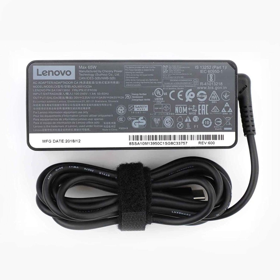 Adaptor Charger Original Laptop Lenovo 20V-3.25A 65W Long USB Type-C