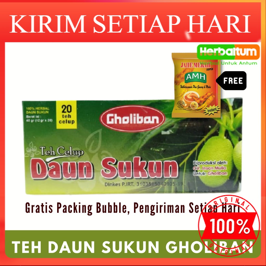 

ORIGINAL Teh Herbal Daun Sukun Gholiban Menjaga Jantung