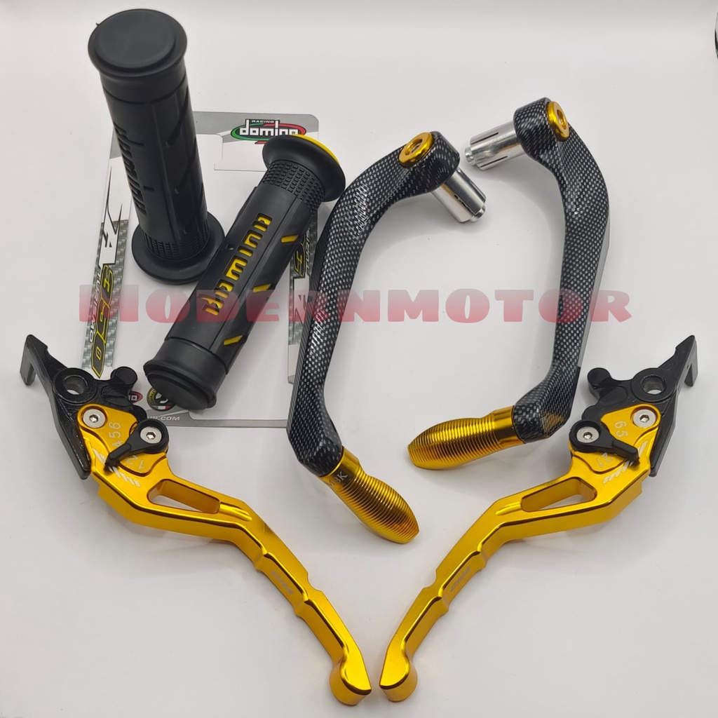 [HEMAT 3in1] Proguard Carbon Sabit + Handgrip Domino + Jalu as + Handle Variasi CNC Nmax PCX Aerox Vixion Beat Mio Vario Tiger Mx Lexi Vario150 CBR R15 v3 Fu Mio j Rx king ADV Freego