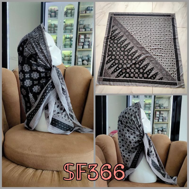 Best seller Hijab Voal Segiempat Motif / Jilbab Motif Premium TERLARIS !!-SF 366