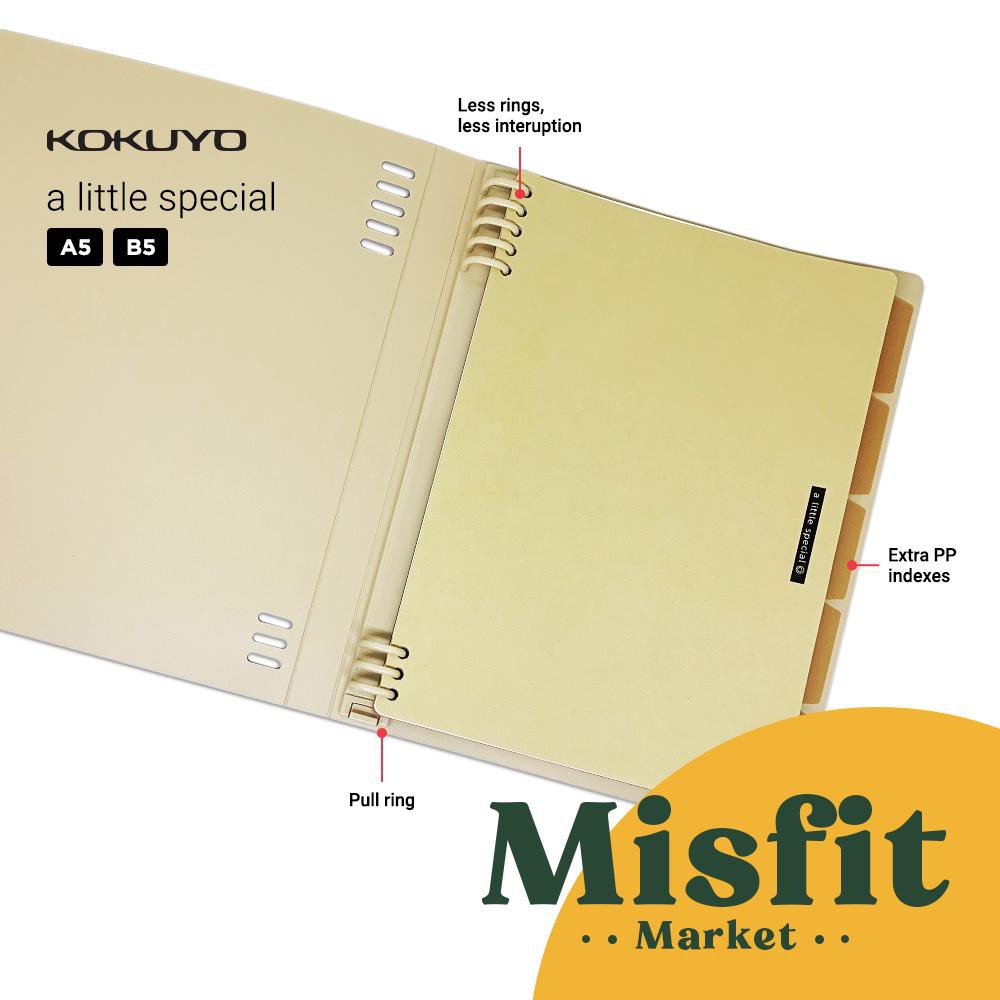 

RB KOKUYO Retro Loose Leaf 8-Ring Binder A5 B5 Notebook Folder