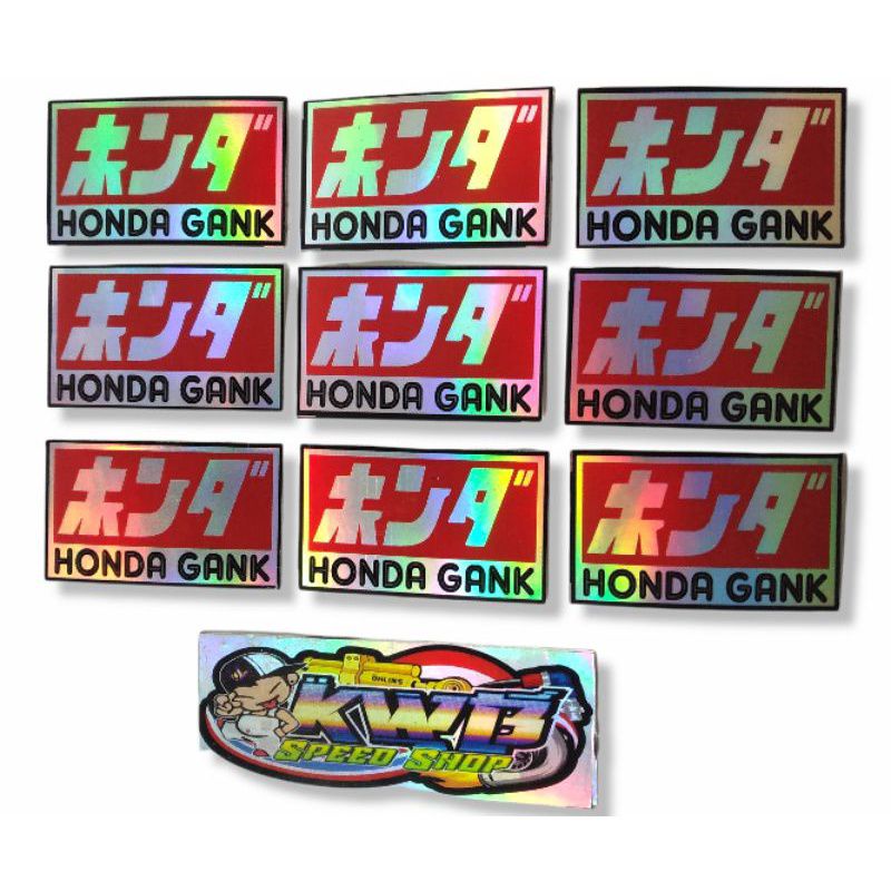Sticker honda gank hologram harga perbiji 1 pcs