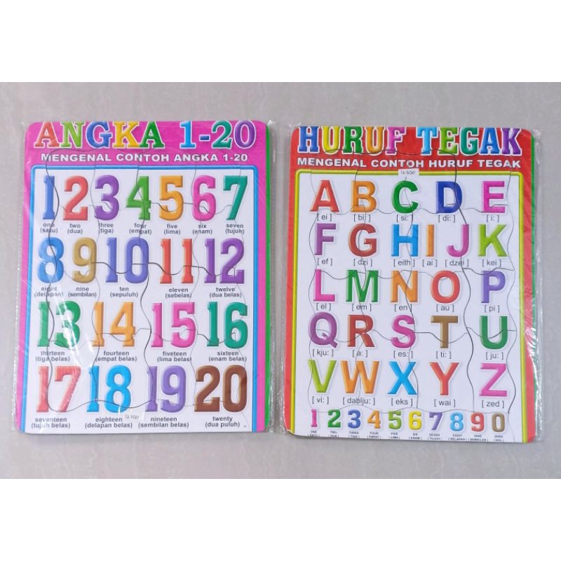 Puzzle huruf dan angka