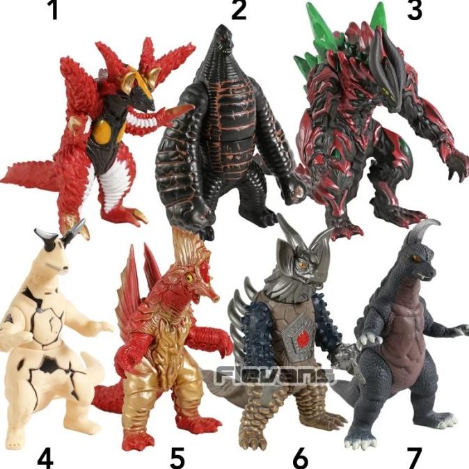 Mainan Monster Kaiju Ultraman Action Figure Red King Eleking Zeppandon