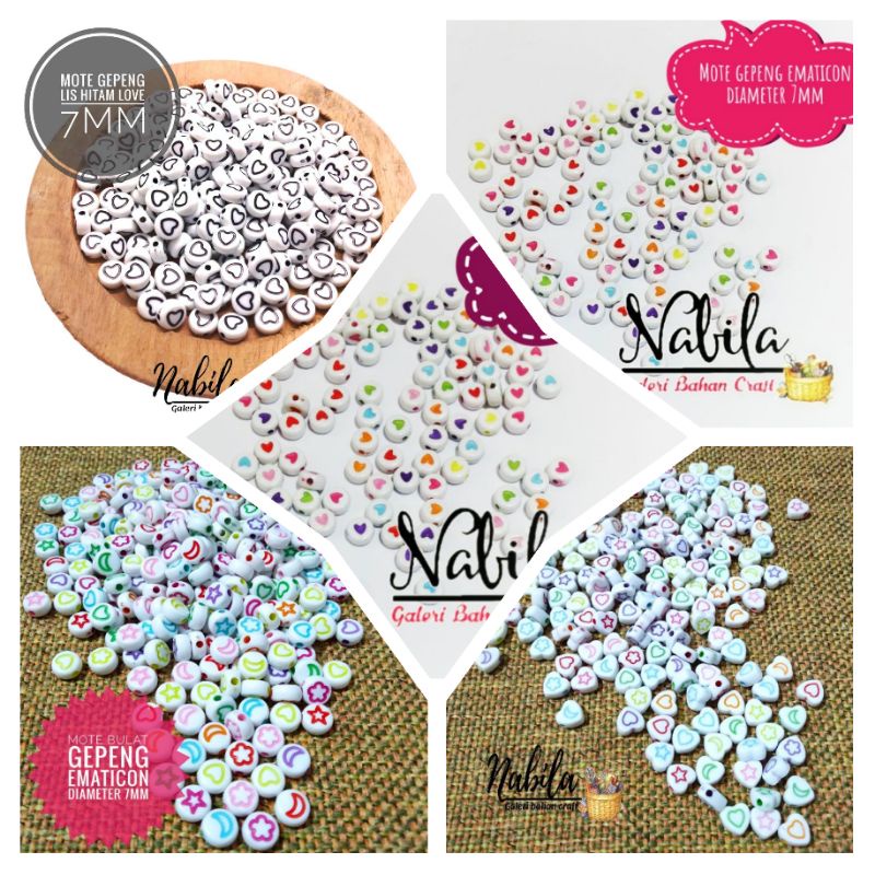 (25gram) Mote Dop Motif Emoticon Bahan Craft Kerajinan Tangan